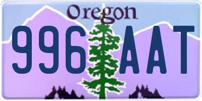OR license plate 996AAT