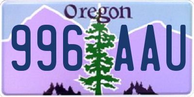 OR license plate 996AAU
