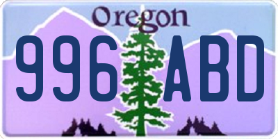 OR license plate 996ABD