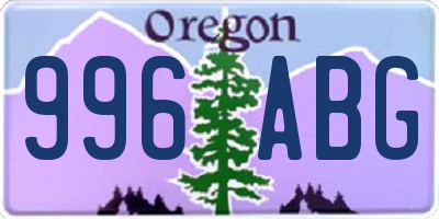 OR license plate 996ABG