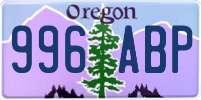 OR license plate 996ABP