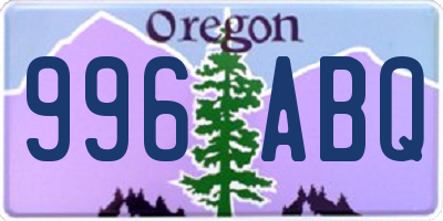 OR license plate 996ABQ