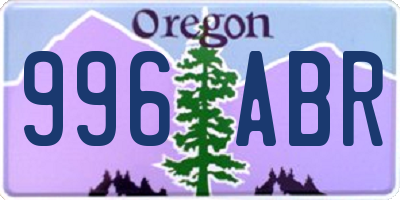 OR license plate 996ABR