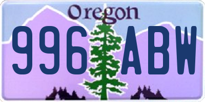 OR license plate 996ABW