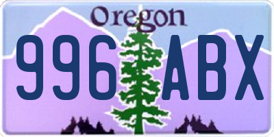 OR license plate 996ABX