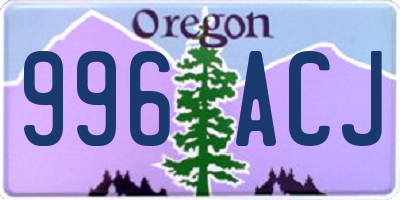 OR license plate 996ACJ