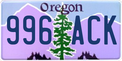 OR license plate 996ACK
