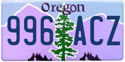 OR license plate 996ACZ