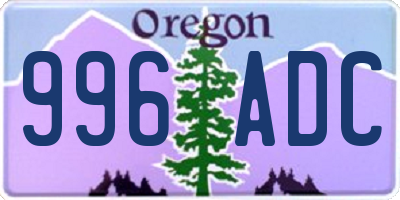 OR license plate 996ADC