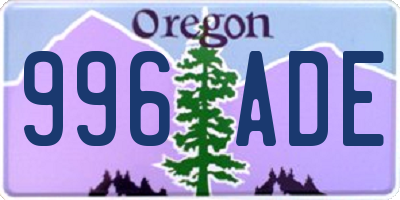OR license plate 996ADE