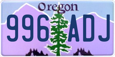 OR license plate 996ADJ
