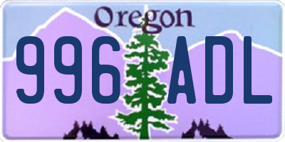 OR license plate 996ADL