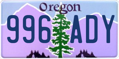 OR license plate 996ADY