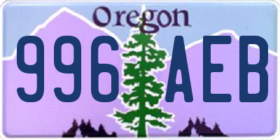 OR license plate 996AEB