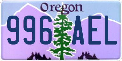 OR license plate 996AEL