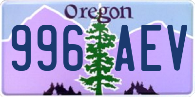 OR license plate 996AEV