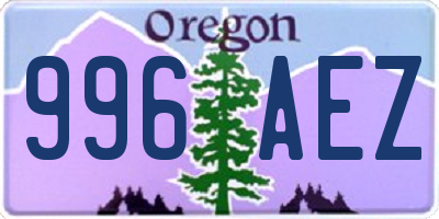 OR license plate 996AEZ