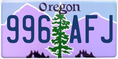 OR license plate 996AFJ