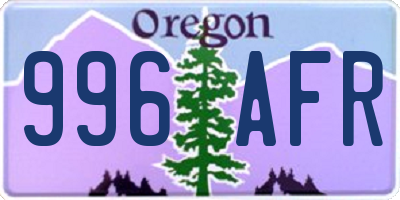 OR license plate 996AFR