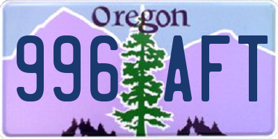 OR license plate 996AFT