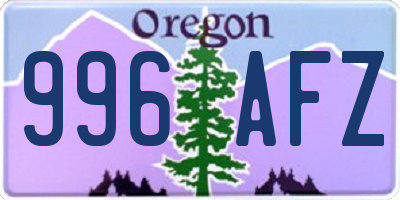 OR license plate 996AFZ