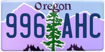 OR license plate 996AHC