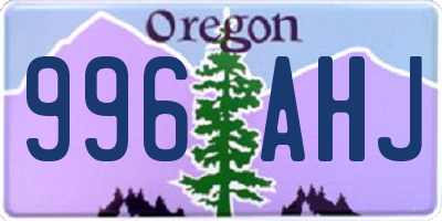 OR license plate 996AHJ