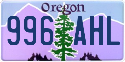 OR license plate 996AHL