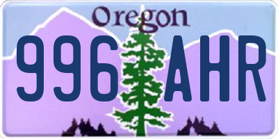 OR license plate 996AHR