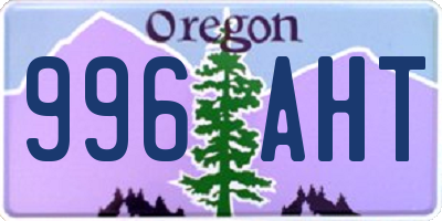 OR license plate 996AHT