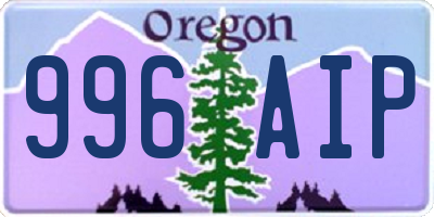 OR license plate 996AIP