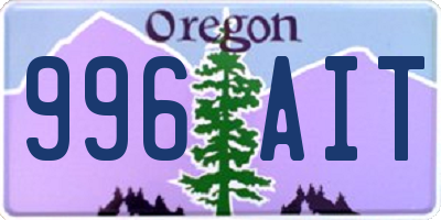 OR license plate 996AIT