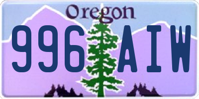 OR license plate 996AIW
