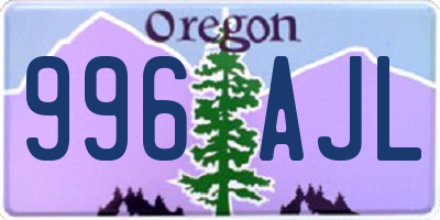 OR license plate 996AJL