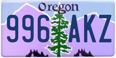 OR license plate 996AKZ