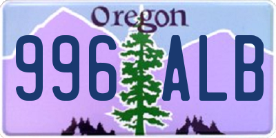 OR license plate 996ALB