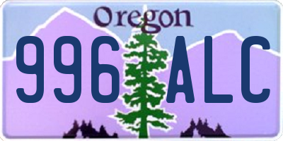 OR license plate 996ALC