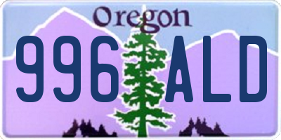 OR license plate 996ALD