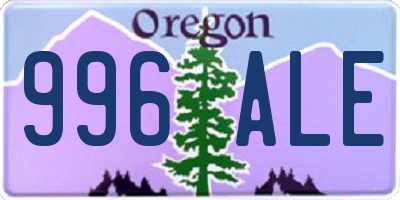 OR license plate 996ALE