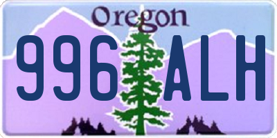 OR license plate 996ALH