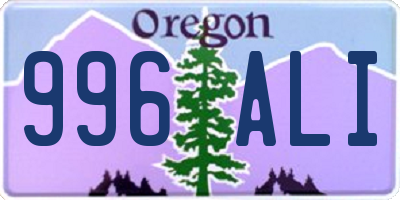 OR license plate 996ALI