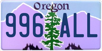 OR license plate 996ALL