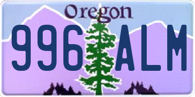 OR license plate 996ALM