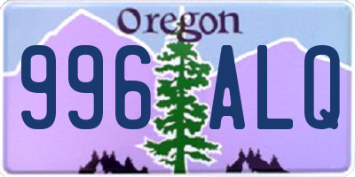 OR license plate 996ALQ