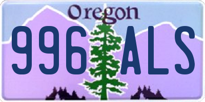 OR license plate 996ALS
