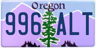 OR license plate 996ALT