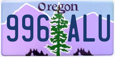 OR license plate 996ALU