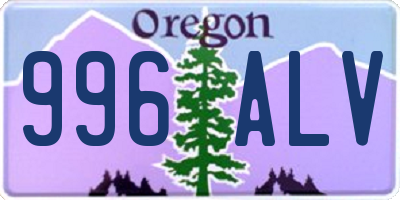 OR license plate 996ALV