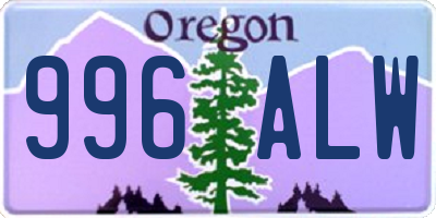 OR license plate 996ALW