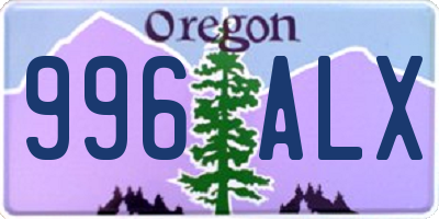 OR license plate 996ALX